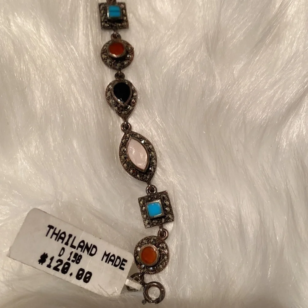 Women’s NWT multi gemstone marcasite Bracelet